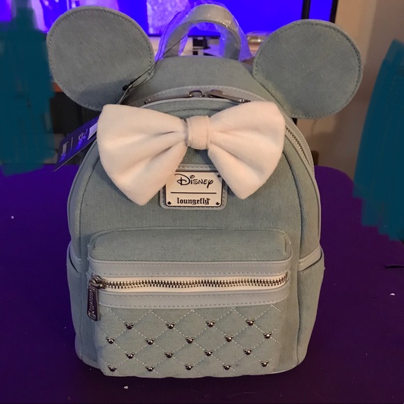 Disney Bags Sold Disney Loungefly Minnie Mouse Denim Backpack